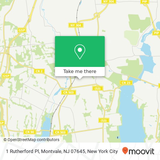 Mapa de 1 Rutherford Pl, Montvale, NJ 07645