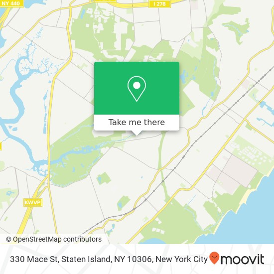 Mapa de 330 Mace St, Staten Island, NY 10306