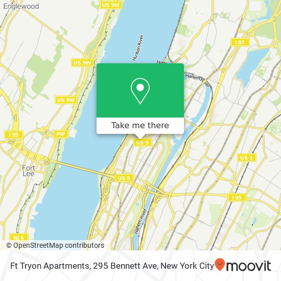 Mapa de Ft Tryon Apartments, 295 Bennett Ave