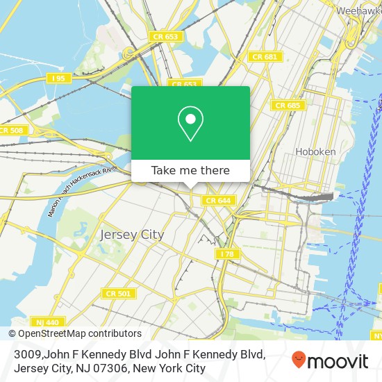 Mapa de 3009,John F Kennedy Blvd John F Kennedy Blvd, Jersey City, NJ 07306