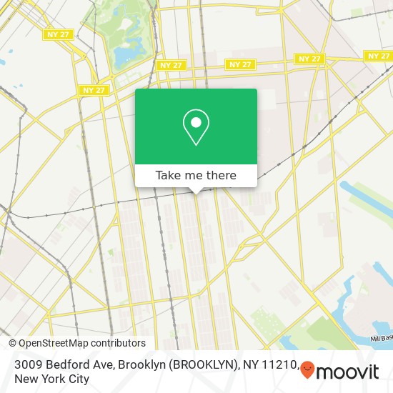 3009 Bedford Ave, Brooklyn (BROOKLYN), NY 11210 map