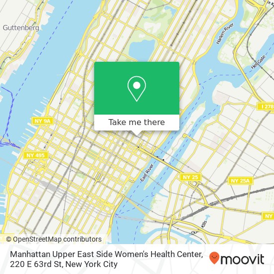 Manhattan Upper East Side Women's Health Center, 220 E 63rd St map