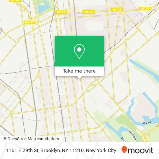 Mapa de 1161 E 29th St, Brooklyn, NY 11210