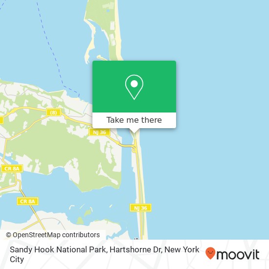 Sandy Hook National Park, Hartshorne Dr map