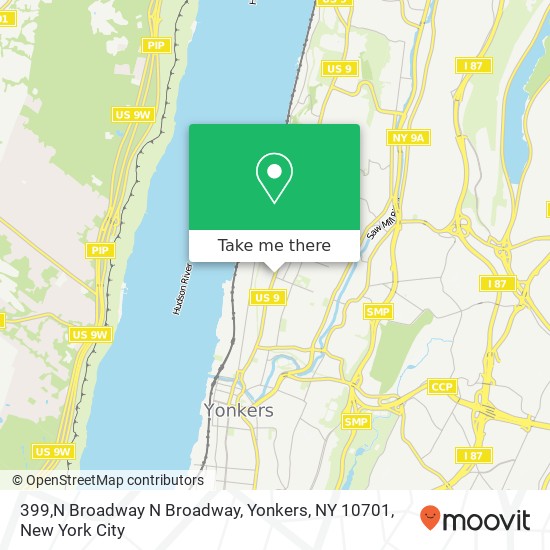 Mapa de 399,N Broadway N Broadway, Yonkers, NY 10701