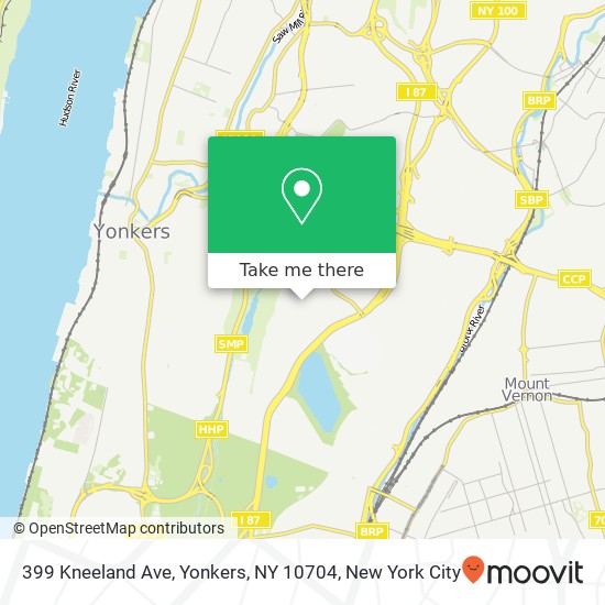 Mapa de 399 Kneeland Ave, Yonkers, NY 10704