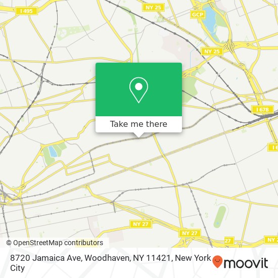 Mapa de 8720 Jamaica Ave, Woodhaven, NY 11421