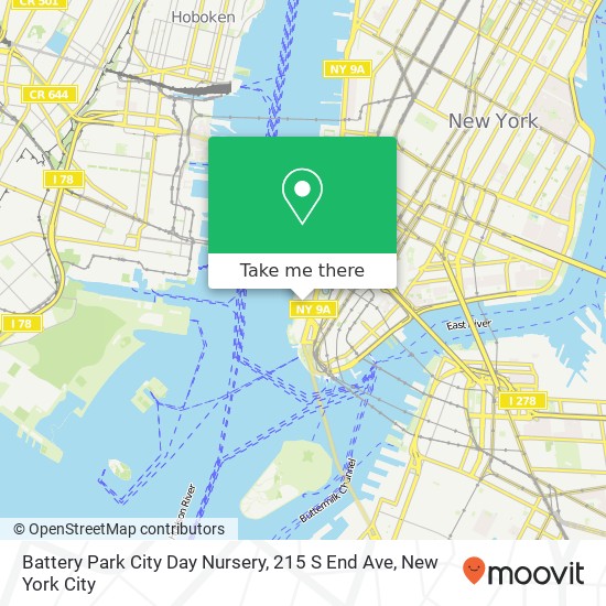 Mapa de Battery Park City Day Nursery, 215 S End Ave