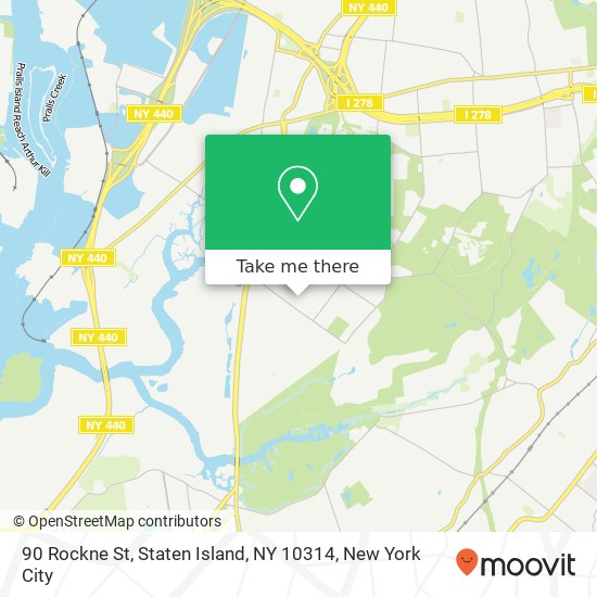 Mapa de 90 Rockne St, Staten Island, NY 10314