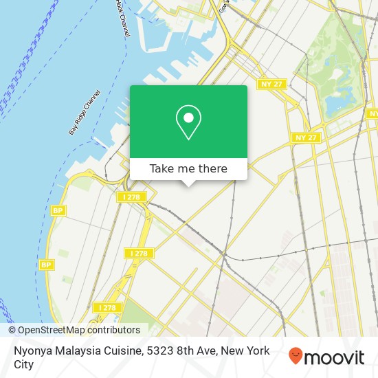 Mapa de Nyonya Malaysia Cuisine, 5323 8th Ave