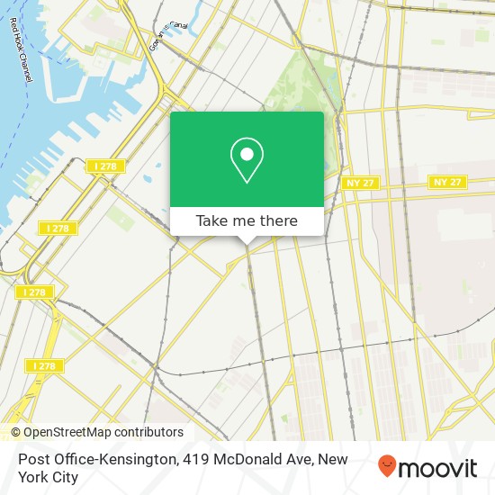 Mapa de Post Office-Kensington, 419 McDonald Ave