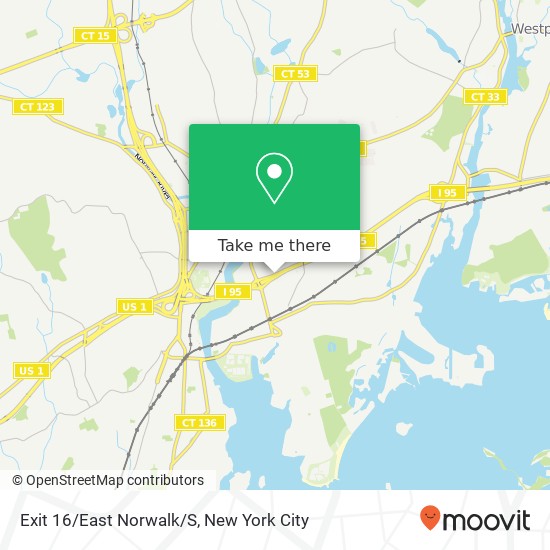 Exit 16/East Norwalk/S map
