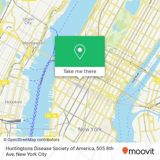 Huntingtons Disease Society of America, 505 8th Ave map