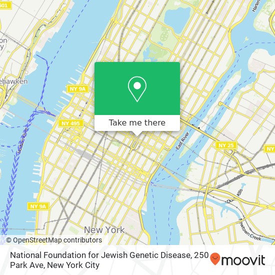 Mapa de National Foundation for Jewish Genetic Disease, 250 Park Ave