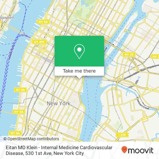 Mapa de Eitan MD Klein - Internal Medicine Cardiovascular Disease, 530 1st Ave