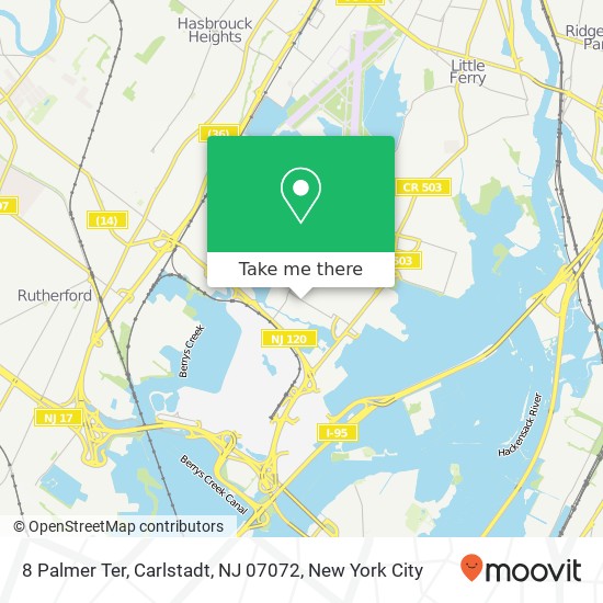 Mapa de 8 Palmer Ter, Carlstadt, NJ 07072