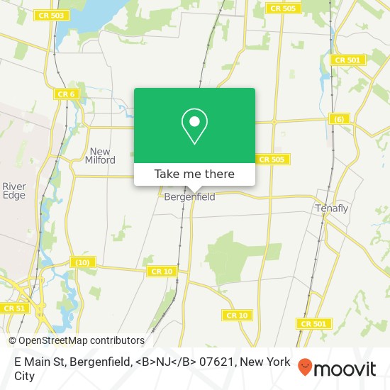Mapa de E Main St, Bergenfield, <B>NJ< / B> 07621