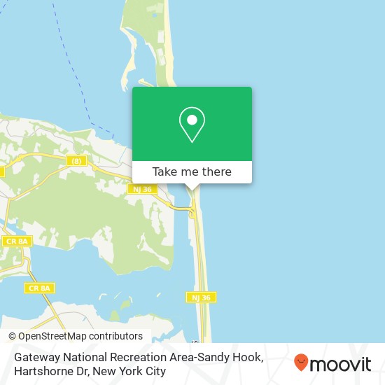 Mapa de Gateway National Recreation Area-Sandy Hook, Hartshorne Dr
