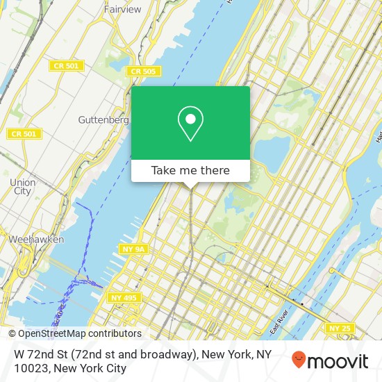 Mapa de W 72nd St (72nd st and broadway), New York, NY 10023