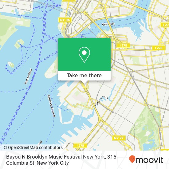 Mapa de Bayou N Brooklyn Music Festival New York, 315 Columbia St