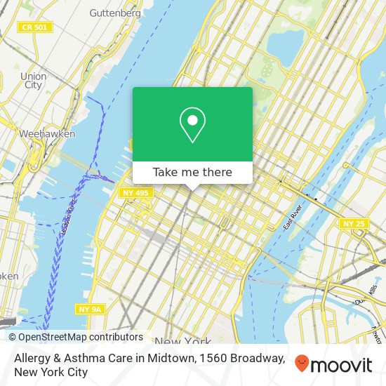 Allergy & Asthma Care in Midtown, 1560 Broadway map