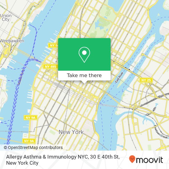 Allergy Asthma & Immunology NYC, 30 E 40th St map