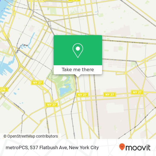 Mapa de metroPCS, 537 Flatbush Ave