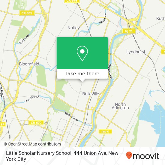 Mapa de Little Scholar Nursery School, 444 Union Ave