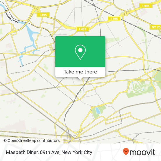 Maspeth Diner, 69th Ave map