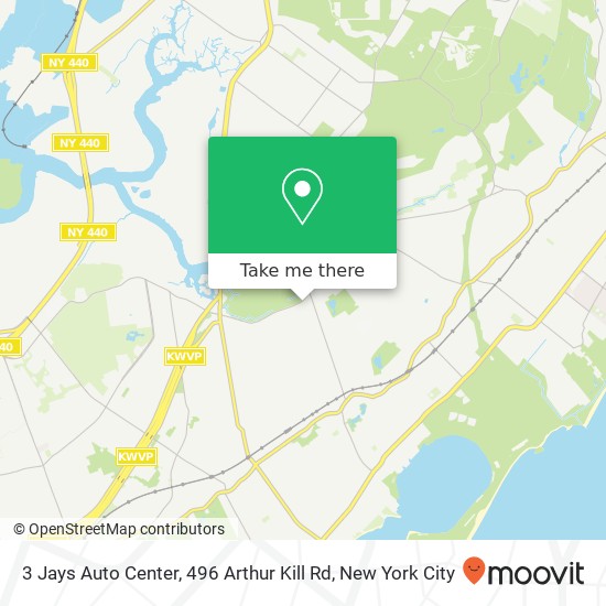 Mapa de 3 Jays Auto Center, 496 Arthur Kill Rd