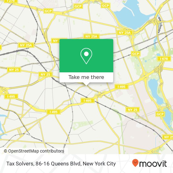 Mapa de Tax Solvers, 86-16 Queens Blvd