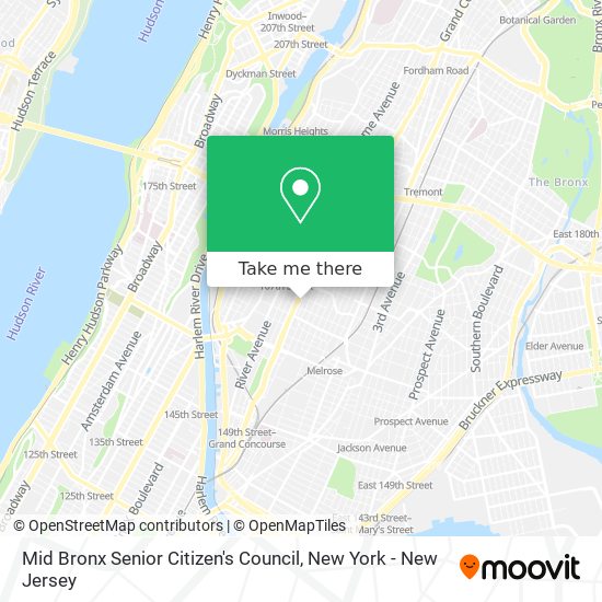 Mid Bronx Senior Citizen's Council map