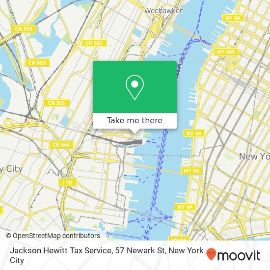 Mapa de Jackson Hewitt Tax Service, 57 Newark St