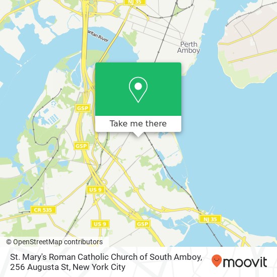 Mapa de St. Mary's Roman Catholic Church of South Amboy, 256 Augusta St