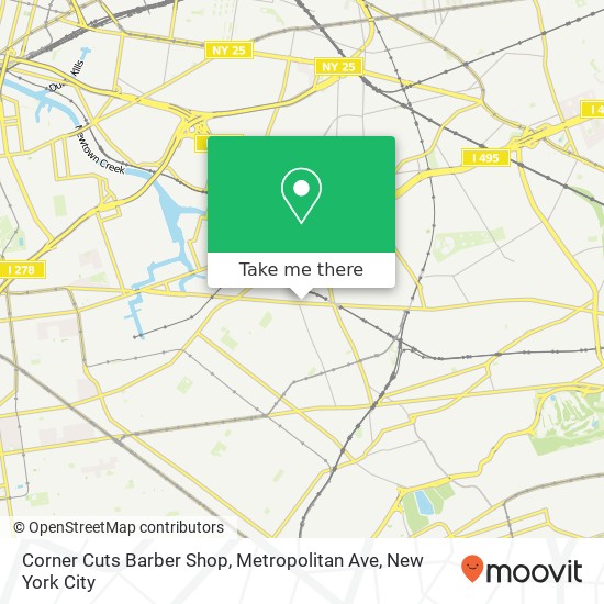 Corner Cuts Barber Shop, Metropolitan Ave map