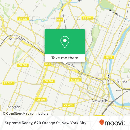 Mapa de Supreme Realty, 620 Orange St