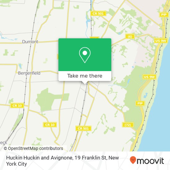 Huckin Huckin and Avignone, 19 Franklin St map