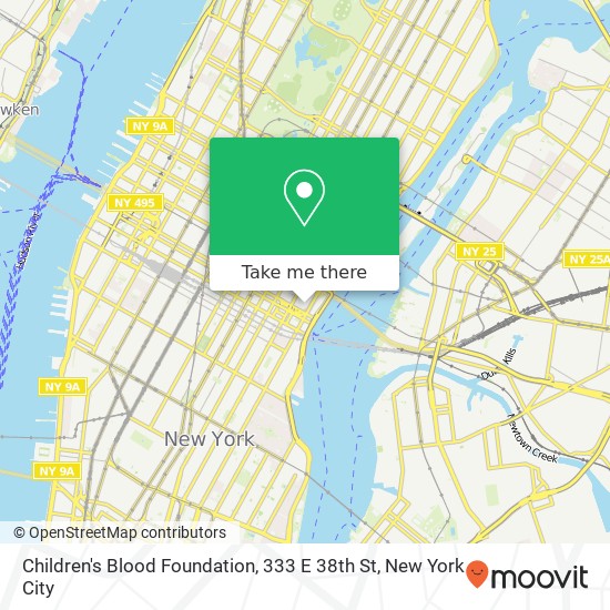 Mapa de Children's Blood Foundation, 333 E 38th St