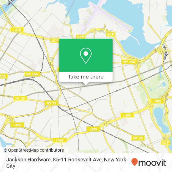 Mapa de Jackson Hardware, 85-11 Roosevelt Ave