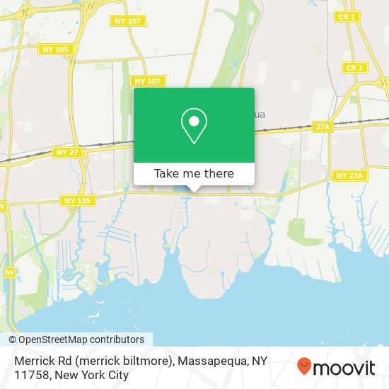 Mapa de Merrick Rd (merrick biltmore), Massapequa, NY 11758