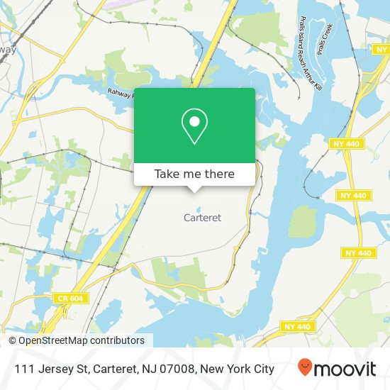 Mapa de 111 Jersey St, Carteret, NJ 07008
