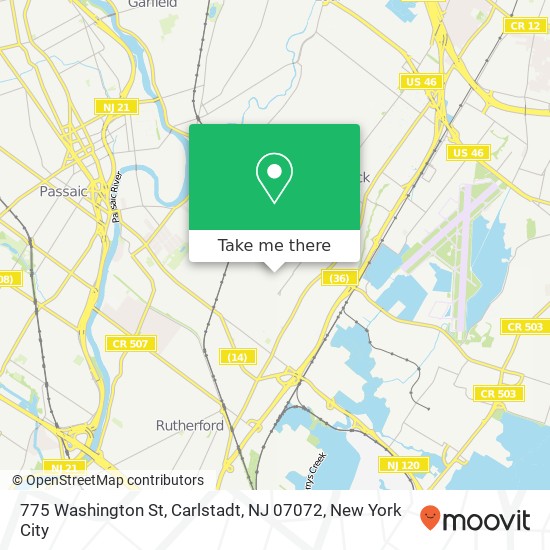 Mapa de 775 Washington St, Carlstadt, NJ 07072