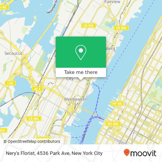 Mapa de Nery's Florist, 4536 Park Ave
