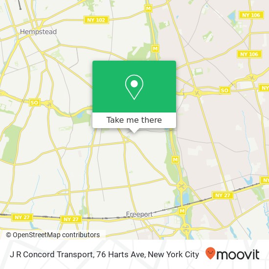Mapa de J R Concord Transport, 76 Harts Ave