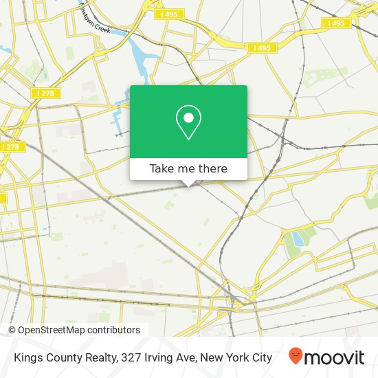 Mapa de Kings County Realty, 327 Irving Ave
