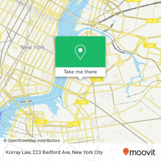 Mapa de Korray Law, 223 Bedford Ave