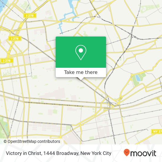 Victory in Christ, 1444 Broadway map