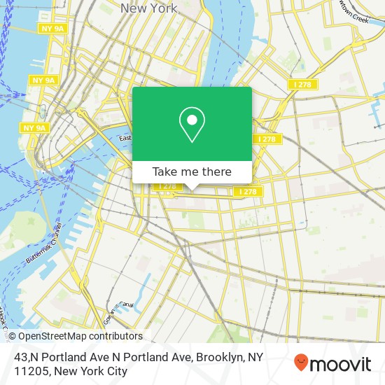 Mapa de 43,N Portland Ave N Portland Ave, Brooklyn, NY 11205