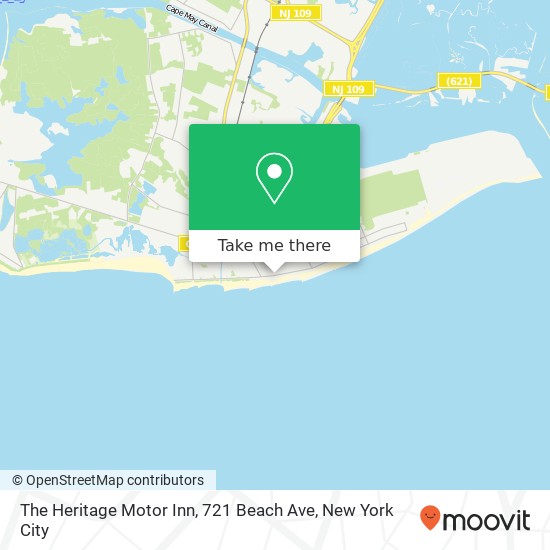 Mapa de The Heritage Motor Inn, 721 Beach Ave