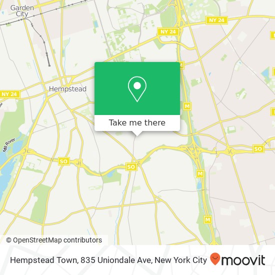 Hempstead Town, 835 Uniondale Ave map